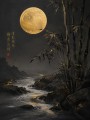 Mondnacht am Fluss, Fine Art Print oder Acrylbild