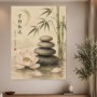 Zen Lotus mit Bambus, Wandbild oder Kunstdruck