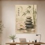 Zen Lotus mit Bambus, Wandbild oder Kunstdruck