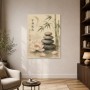 Zen Lotus mit Bambus, Wandbild oder Kunstdruck