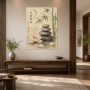 Zen Lotus mit Bambus, Wandbild oder Kunstdruck