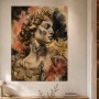 Antikes Porträt mit Schmetterlingen als Wandbild oder Kunstdruck