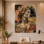 Antikes Porträt mit Schmetterlingen als Wandbild oder Kunstdruck