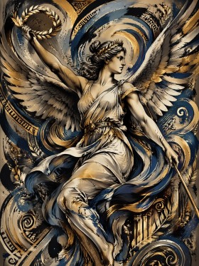Majestätische Engelsfigur als Kunstdruck oder Leinwandbild