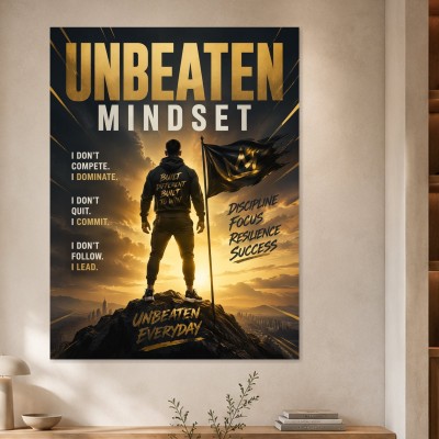 Unbeaten Mindset als Leinwand oder Poster für starke Räume