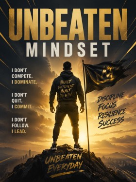 Unbeaten Mindset als Leinwand oder Poster für starke Räume