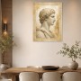 Antike Büste in Gold, Modernes Wandbild oder Kunstdruck
