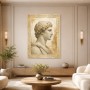 Antike Büste in Gold, Modernes Wandbild oder Kunstdruck
