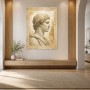 Antike Büste in Gold, Modernes Wandbild oder Kunstdruck