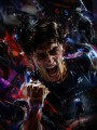 Dynamisches Tennisspieler Motiv als Poster oder Leinwand