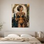 Elegantes Porträt mit Pfau als Leinwand oder Fine Art Print