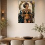 Elegantes Porträt mit Pfau als Leinwand oder Fine Art Print