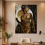 Athena in Gold, Leinwand oder Acrylbild mit antiker Symbolik