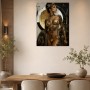Athena in Gold, Leinwand oder Acrylbild mit antiker Symbolik