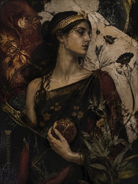 Mystisches Frauenporträt als Kunstwerk oder Modernes Wandbild