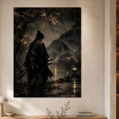 Samurai bei Nacht als Kunstdruck oder Fine Art Print