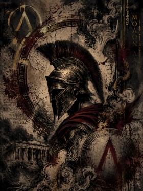 Antiker Krieger als Wandbild oder Fine Art Print in dunkler Opulenz