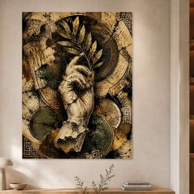 Antike Hand mit Zweig als Kunstwerk oder Fine Art Print