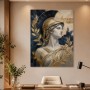 Antike Göttin in Gold und Blau, Kunstwerk oder Leinwandbild