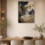 Antike Göttin in Gold und Blau, Kunstwerk oder Leinwandbild