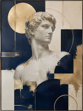 Moderne Kunst oder Gallery Print mit klassischer Büste