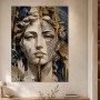 Elegantes Porträt zwischen Kunstwerk und Acrylbild in Gold und Blau
