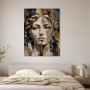 Elegantes Porträt zwischen Kunstwerk und Acrylbild in Gold und Blau