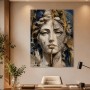 Elegantes Porträt zwischen Kunstwerk und Acrylbild in Gold und Blau
