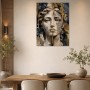 Elegantes Porträt zwischen Kunstwerk und Acrylbild in Gold und Blau