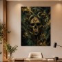 Dunkles Schlangenmotiv als Wandbild und Kunstdruck mit Goldakzenten