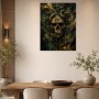 Dunkles Schlangenmotiv als Wandbild und Kunstdruck mit Goldakzenten