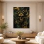 Dunkles Schlangenmotiv als Wandbild und Kunstdruck mit Goldakzenten