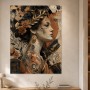 Portrait einer Frau als Acrylbild oder Kunstdruck mit botanischen Akzenten