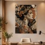 Portrait einer Frau als Acrylbild oder Kunstdruck mit botanischen Akzenten