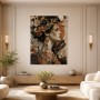 Portrait einer Frau als Acrylbild oder Kunstdruck mit botanischen Akzenten