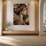 Portrait einer Frau als Acrylbild oder Kunstdruck mit botanischen Akzenten