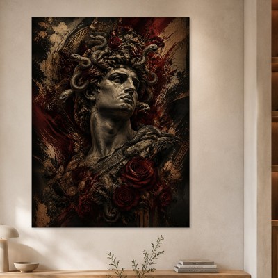 Medusa Kunstwerk oder Fine Art Print mit dunkler, barocker Präsenz