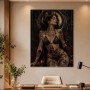 Mystische Frau mit floralem Ornament, Fine Art Print oder Poster