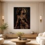 Mystische Frau mit floralem Ornament, Fine Art Print oder Poster