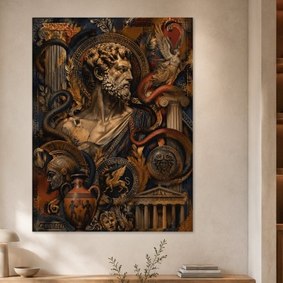 Antikes Porträt als Kunstdruck oder Gallery Print in dunkler Pracht