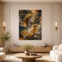 Antike Büste mit goldener Sonne, Gallery Print und Kunstdruck