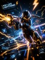 Futuristischer Cyber Warrior als Leinwand oder Poster