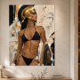 Moderne Kunst oder Acrylbild mit klassischer Kriegerin