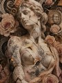 Verträumte Figur mit Rosen als Wandbild oder Fine Art Print