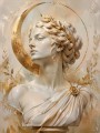 Elegante Büste mit Goldakzenten als Kunstwerk oder Fine Art Print