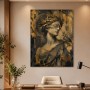 Mystische Frau mit Goldakzenten, Wandbild oder Fine Art Print