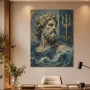 Poseidon in Blau und Gold als Fine Art Print oder Leinwandbild