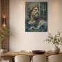 Poseidon in Blau und Gold als Fine Art Print oder Leinwandbild