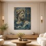 Poseidon in Blau und Gold als Fine Art Print oder Leinwandbild