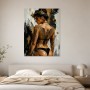 Modernes Wandbild oder Poster mit expressiver Frauenfigur und goldenen Akzenten